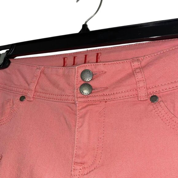 Elle Paris Peach Coral Embroidered Denim Jeans Size 4 - Picture 5 of 10
